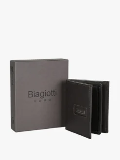 Biagiotti Uomo Mini portafoglio verticale in pelle da uomo - moro