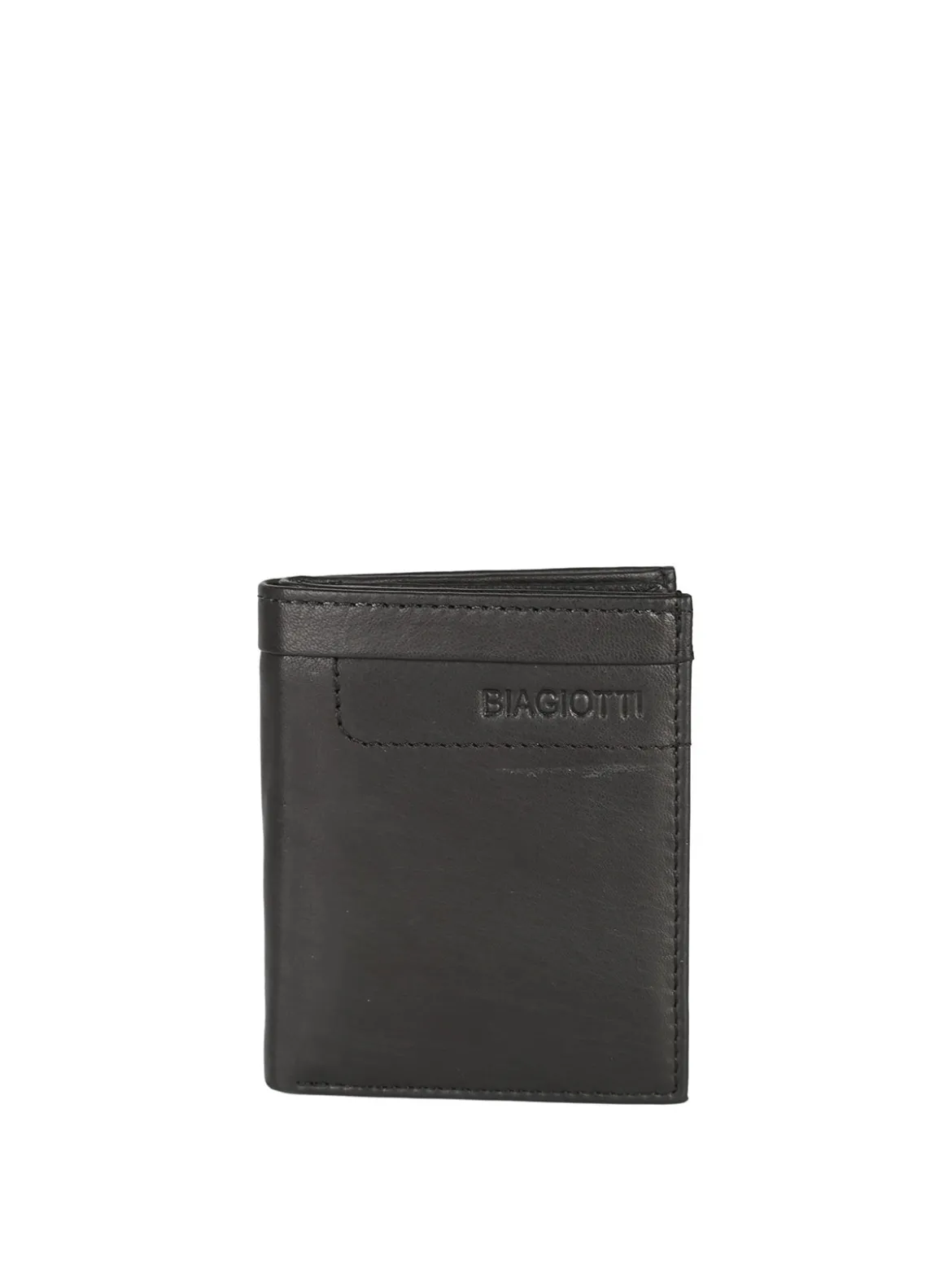 Biagiotti Uomo Mini portafoglio verticale in pelle da uomo - nero