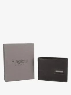 Biagiotti Uomo Portafoglio in pelle da uomo mini - moro