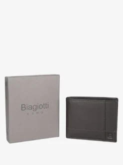 Biagiotti Uomo Portafoglio in pelle da uomo mini - moro