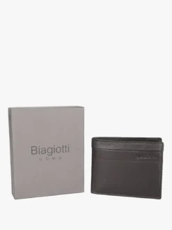 Biagiotti Uomo Portafoglio in pelle da uomo mini - moro