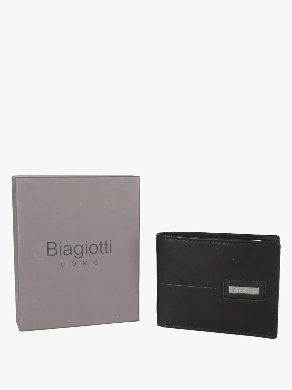 Biagiotti Uomo Portafoglio in pelle da uomo mini - nero