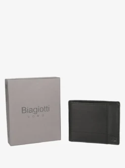 Biagiotti Uomo Portafoglio in pelle da uomo mini - nero