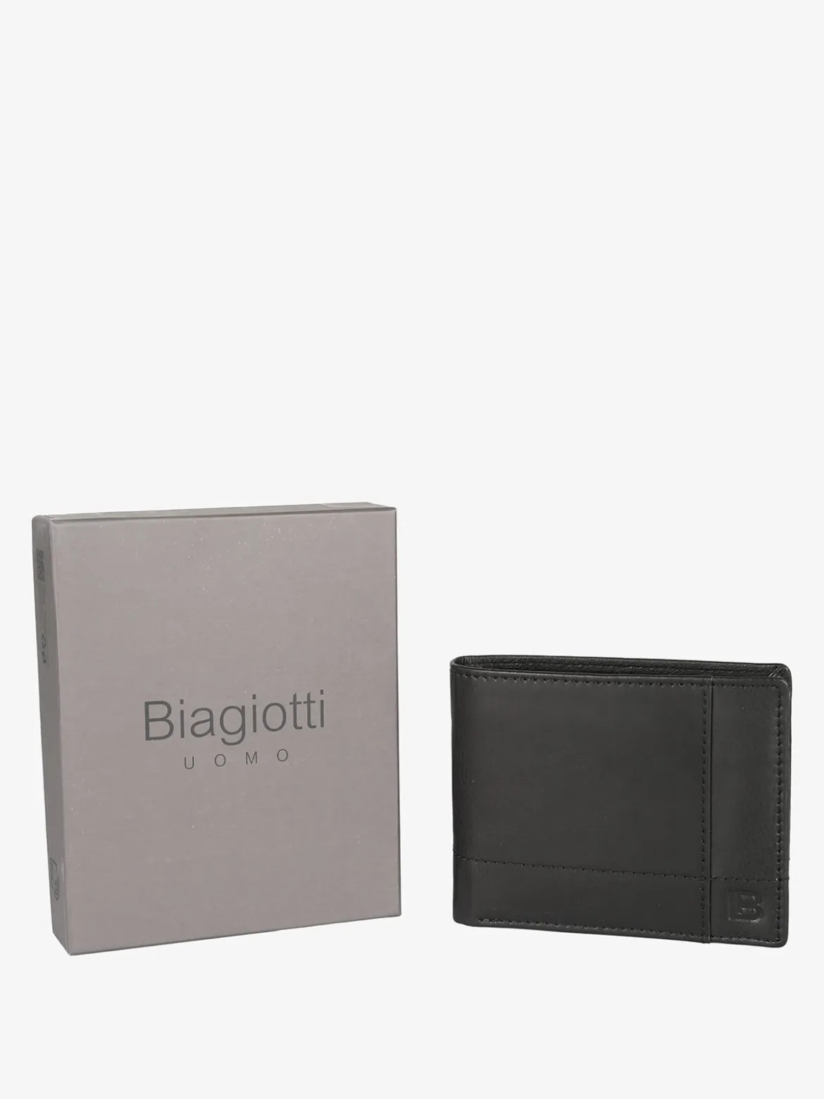 Biagiotti Uomo Portafoglio in pelle da uomo mini - nero