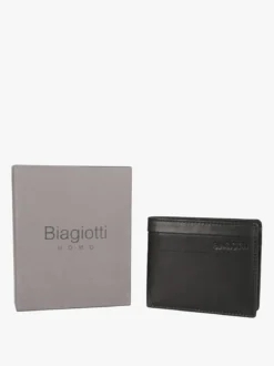 Biagiotti Uomo Portafoglio in pelle da uomo mini - nero
