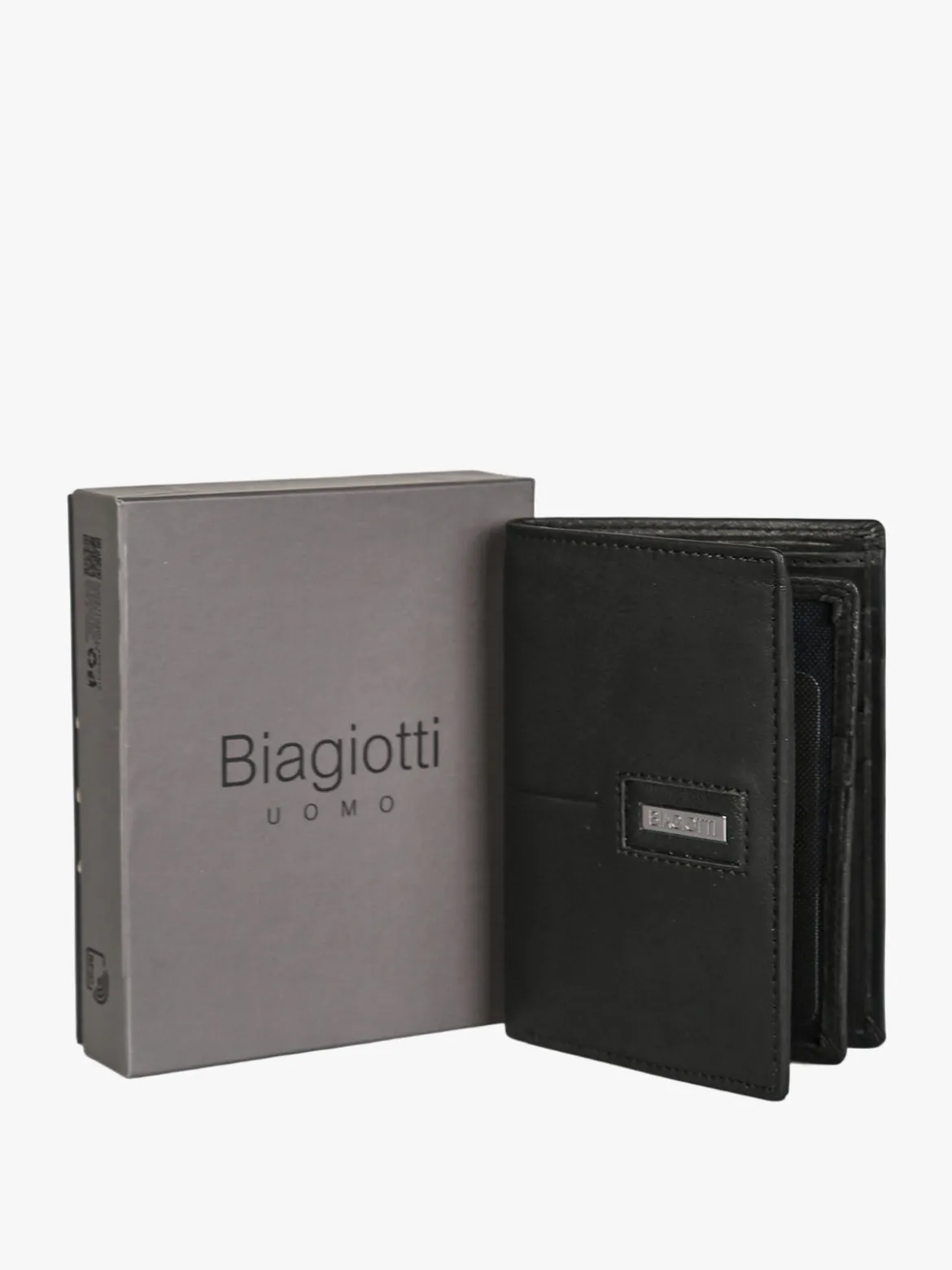 Biagiotti Uomo Portafoglio verticale in pelle da uomo - nero