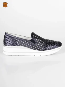 Bluerose Sneakers donna slip on in pelle