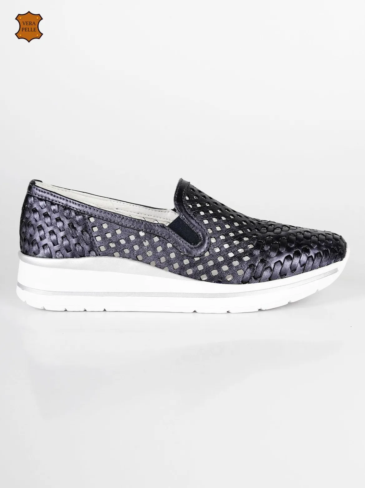 Bluerose Sneakers donna slip on in pelle