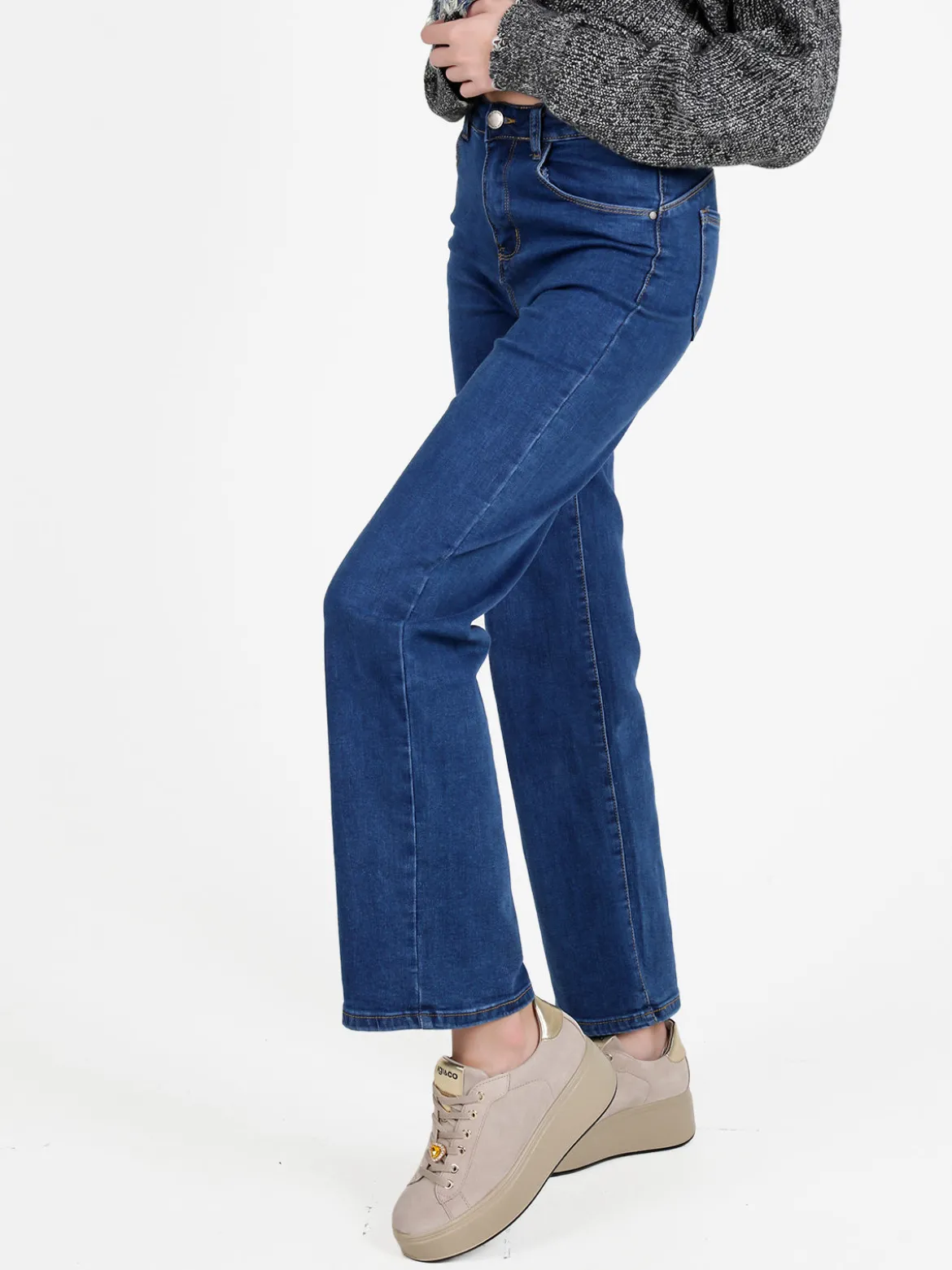 Blue Skk Jeans donna push up a gamba larga