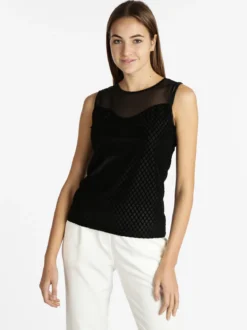 Bluoltremare Canotta donna in velluto con tulle