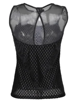 Bluoltremare Canotta donna in velluto con tulle