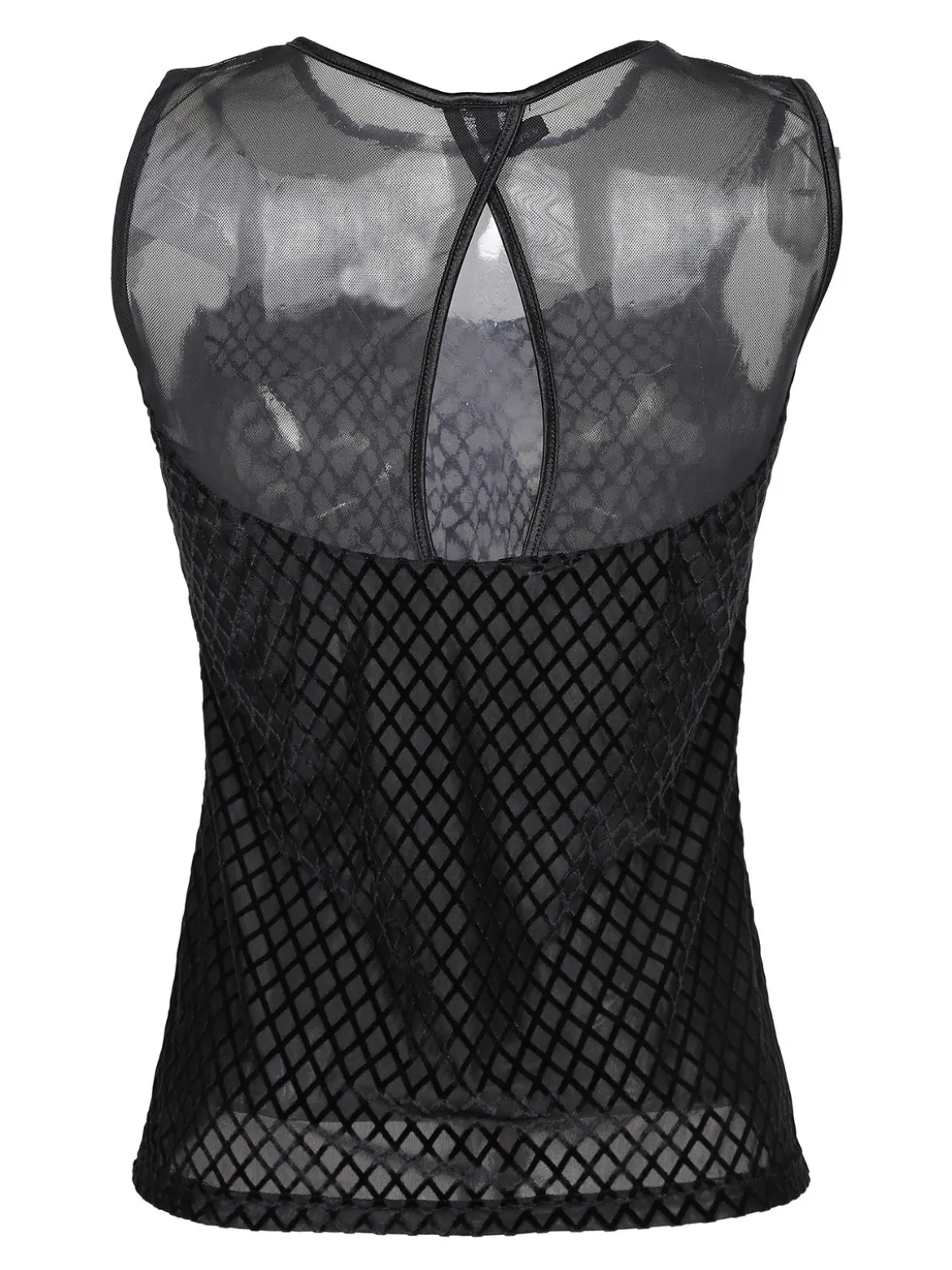 Bluoltremare Canotta donna in velluto con tulle