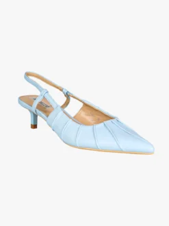 Bottega22 Slingback donna a punta con tacco a rocchetto - azzurro