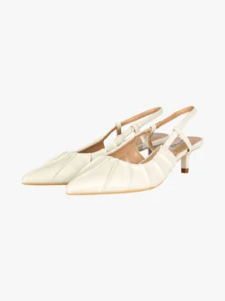 Bottega22 Slingback donna a punta con tacco a rocchetto - bianco