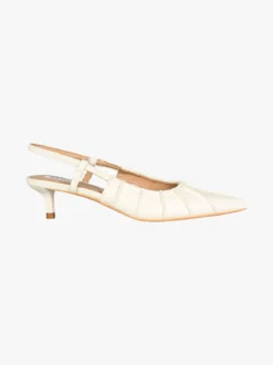 Bottega22 Slingback donna a punta con tacco a rocchetto - bianco