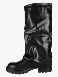 Bottega22 Stivali donna con gambale arricciato - nero