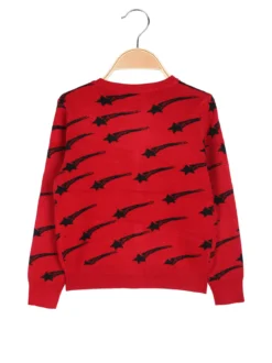 Bouny Baby Cardigan da bambina in maglia con bottoni - rosso
