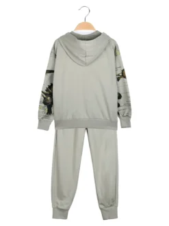 Boys & Style Completo tuta 3 pezzi da bambino con cappuccio e zip - verde chiaro