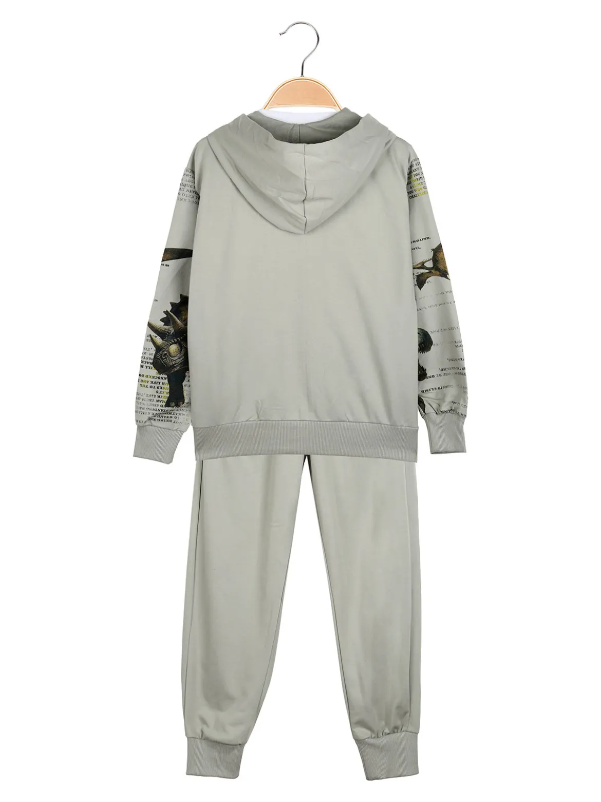 Boys & Style Completo tuta 3 pezzi da bambino con cappuccio e zip - verde chiaro