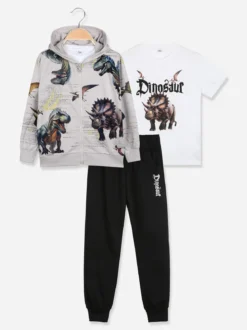 Boys & Style Completo tuta 3 pezzi da bambino con cappuccio e zip - beige