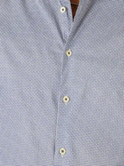 Bread & Buttons Camicia da uomo in cotone a maniche lunghe con stampe - blu