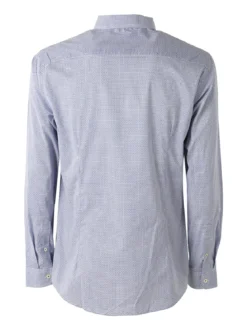 Bread & Buttons Camicia da uomo in cotone a maniche lunghe con stampe - blu