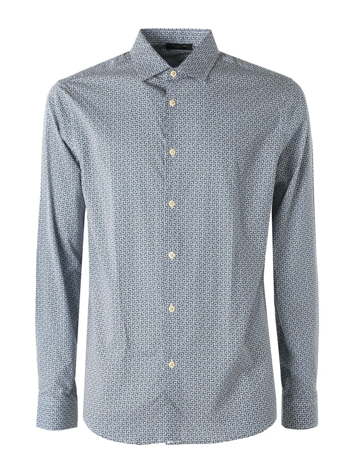 Bread & Buttons Camicia da uomo in cotone a maniche lunghe con stampe - multicolore