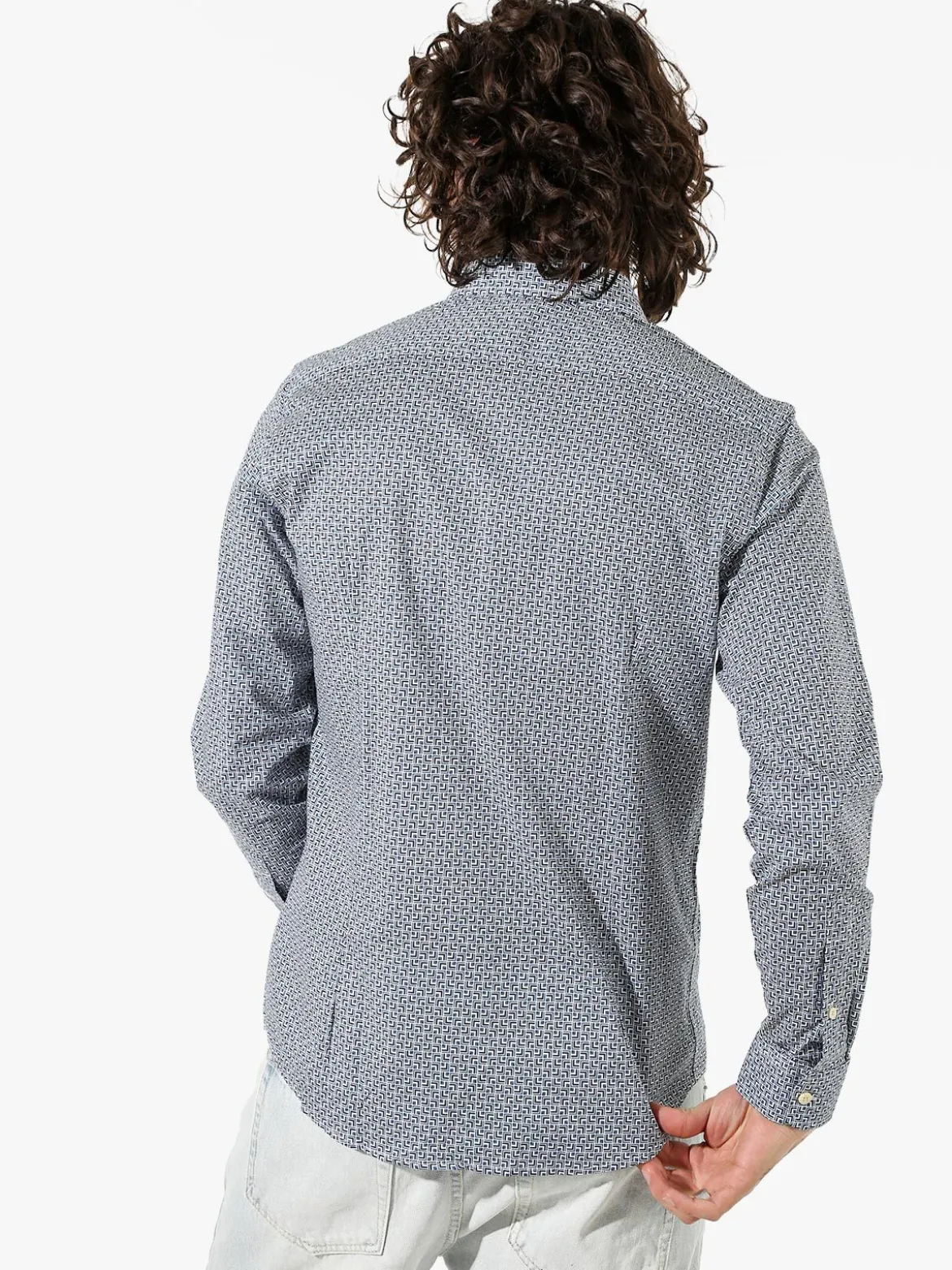 Bread & Buttons Camicia da uomo in cotone a maniche lunghe con stampe - multicolore