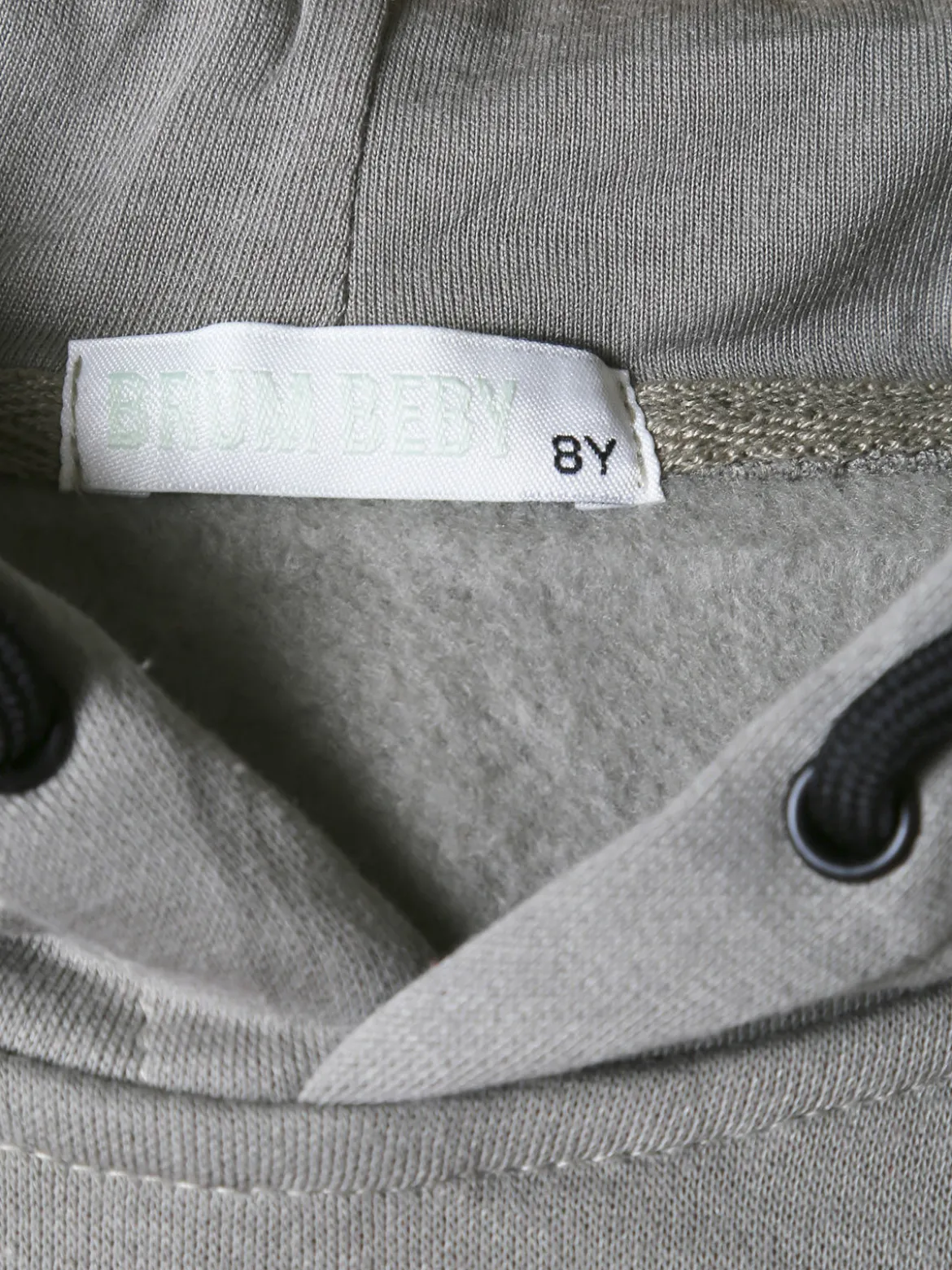 Brum Beby Felpa da bambino con cappuccio e stampa dietro - militare