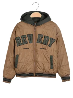 Brum Beby Giubbotto bomber da ragazzo con cappuccio in felpa - marrone