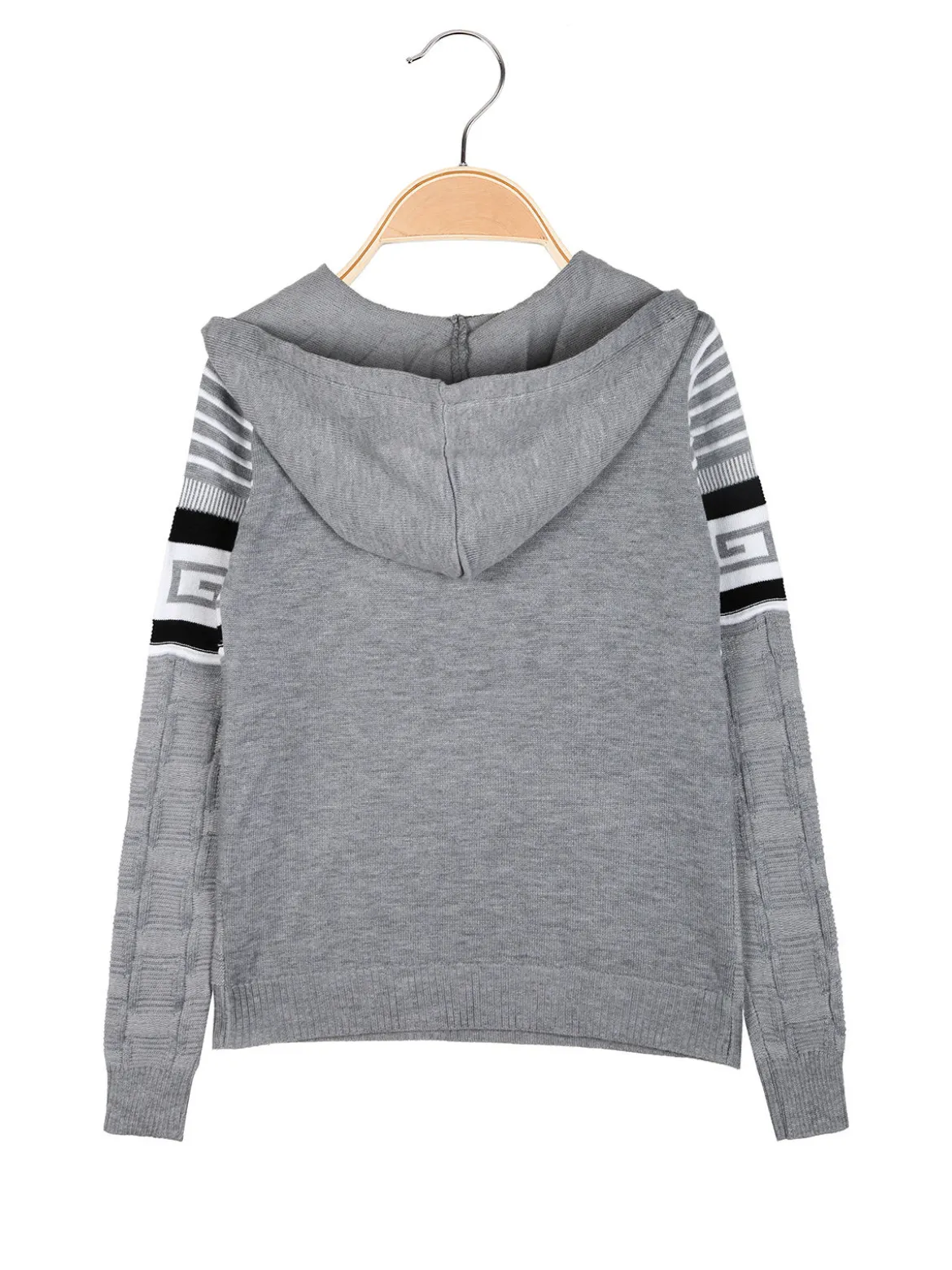 Brum Beby Pullover da bambino in maglia con cappuccio - grigio