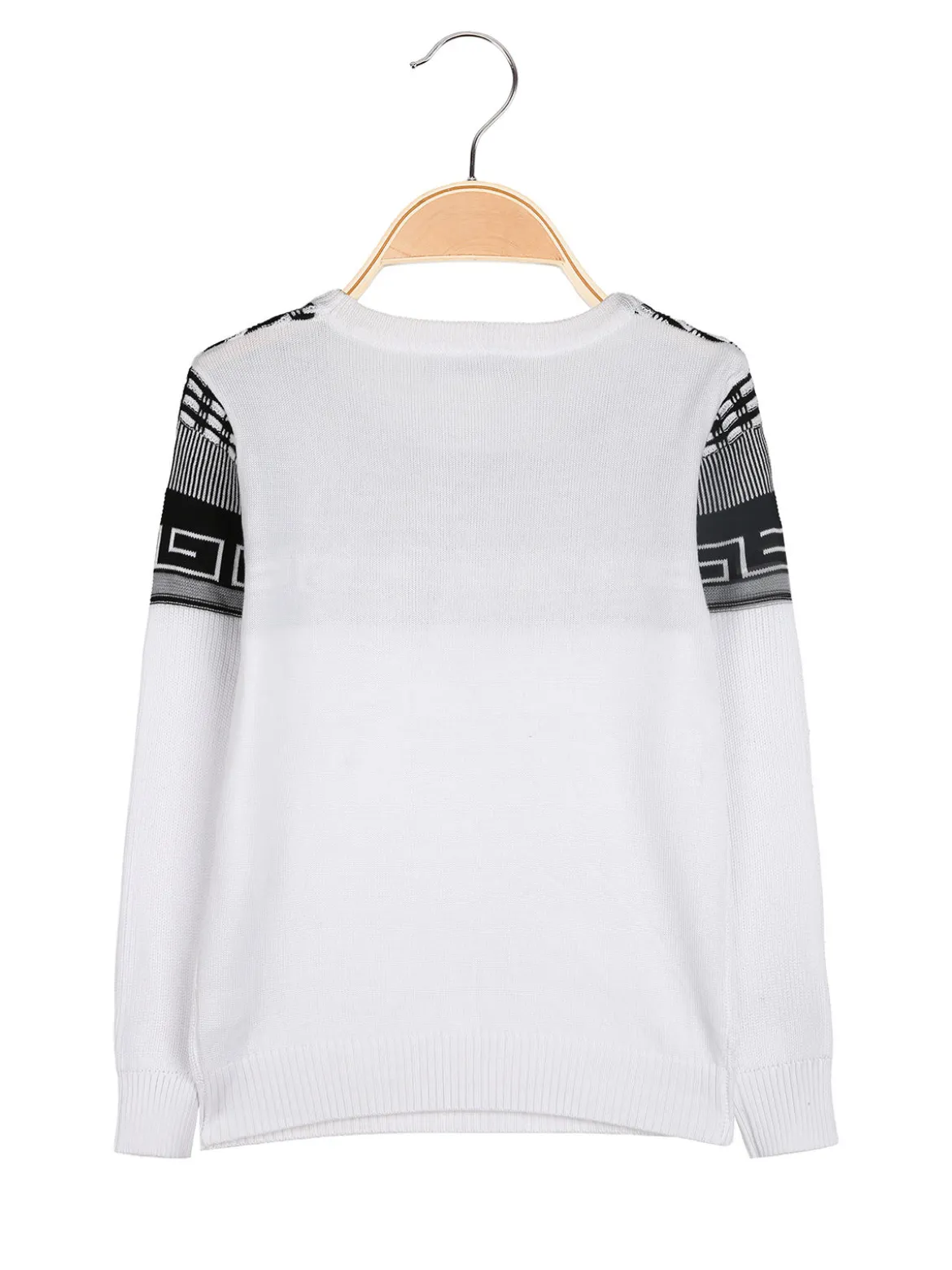 Brum Beby Pullover girocollo da bambino in maglia - bianco