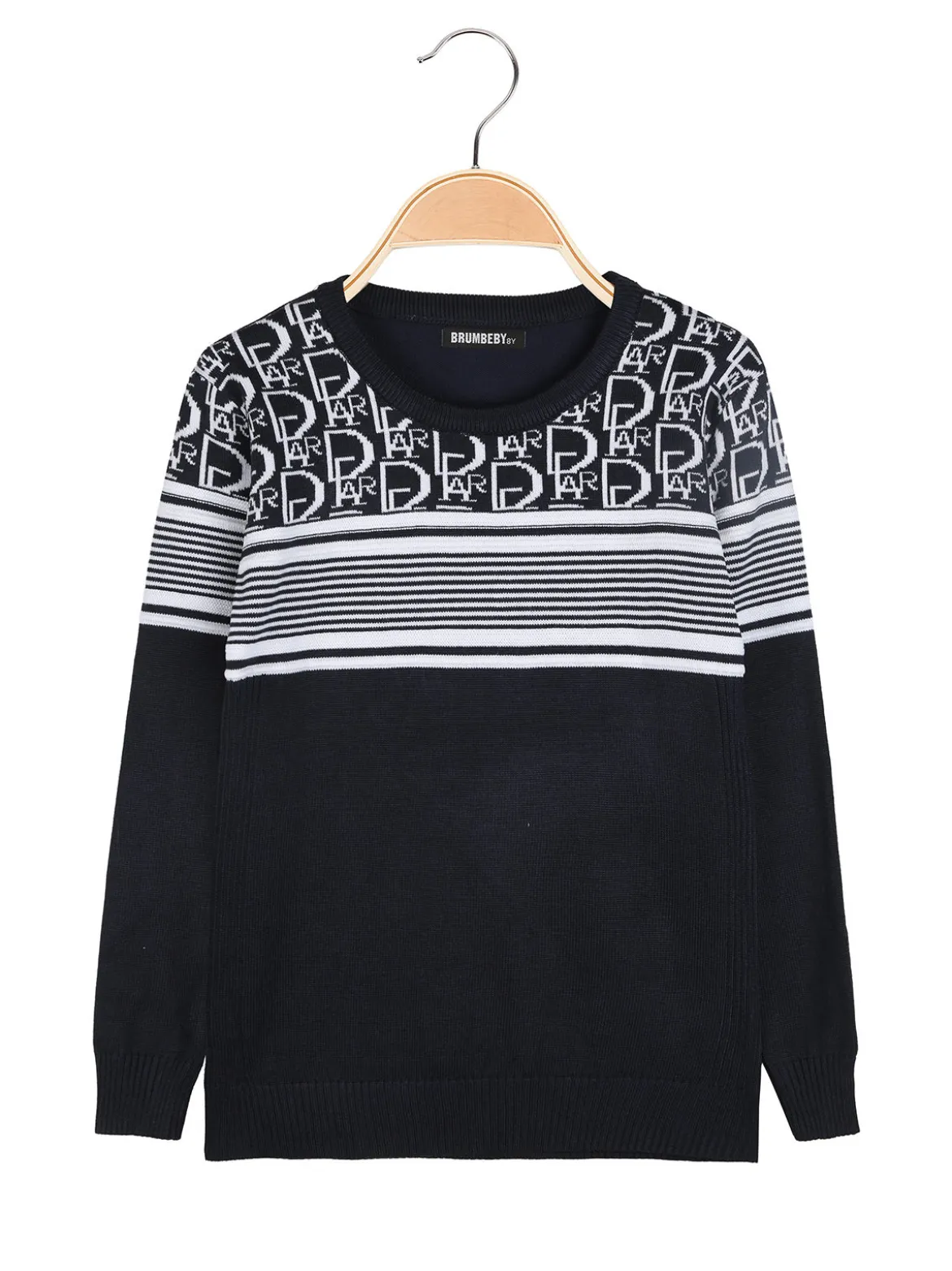 Brum Beby Pullover girocollo da bambino in maglia - blu scuro