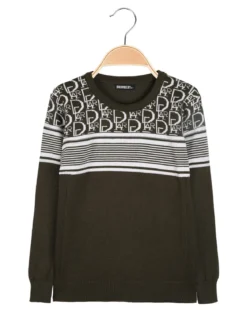 Brum Beby Pullover girocollo da bambino in maglia - militare