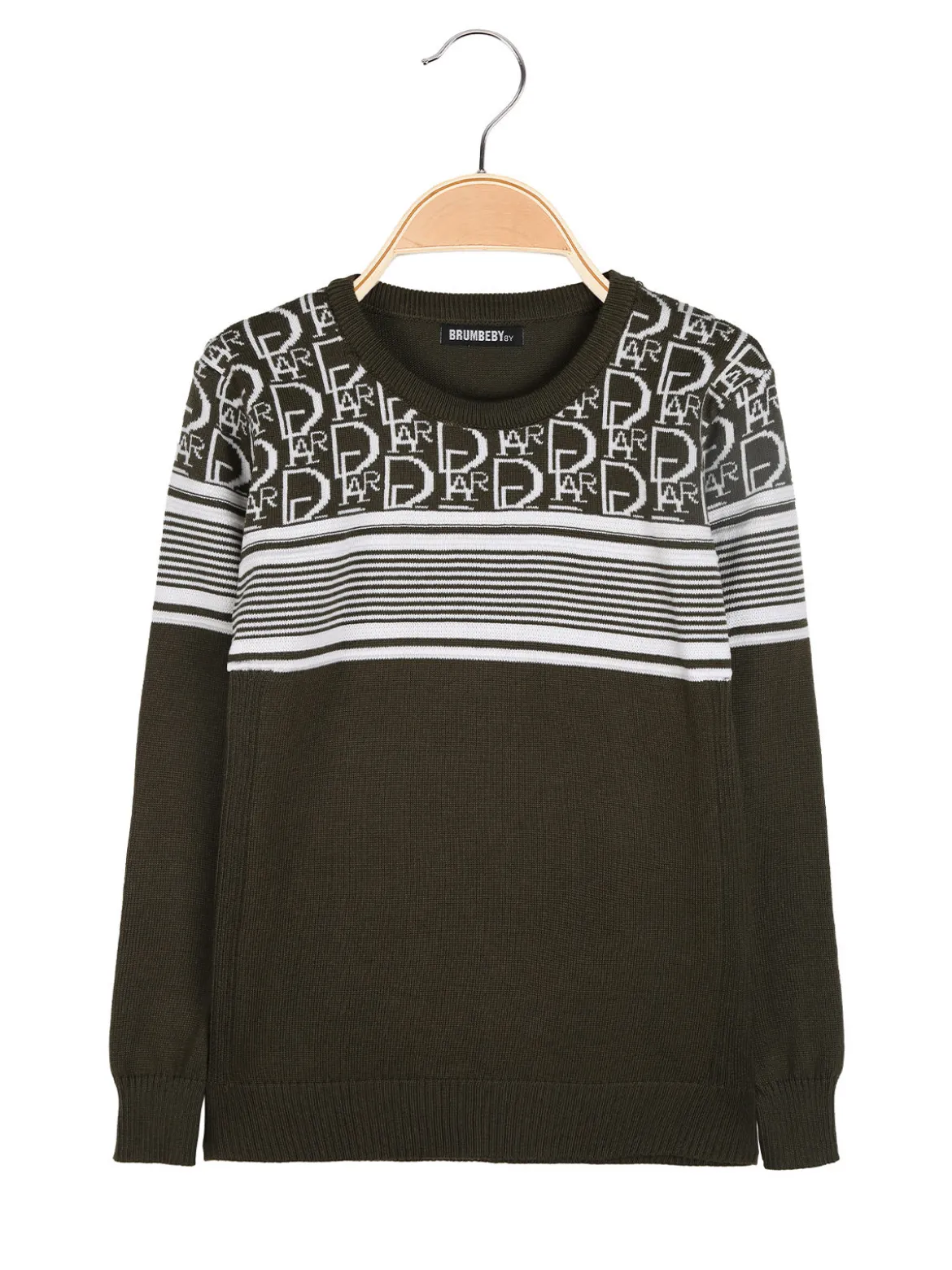 Brum Beby Pullover girocollo da bambino in maglia - militare