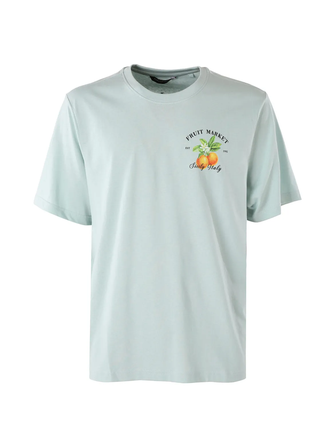 Buoncostume T-shirt da uomo in cotone con stampa davanti e dietro - acqua marina