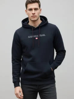 Canada Trail Felpa con cappuccio da uomo con interno felpato - blu scuro