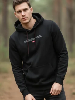 Canada Trail Felpa con cappuccio da uomo con interno felpato - nero