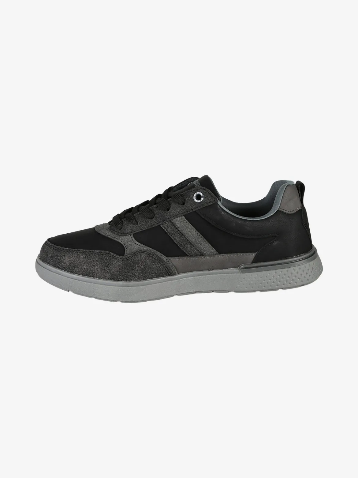 Canguro Sneakers basse da uomo con lacci e zip - nero