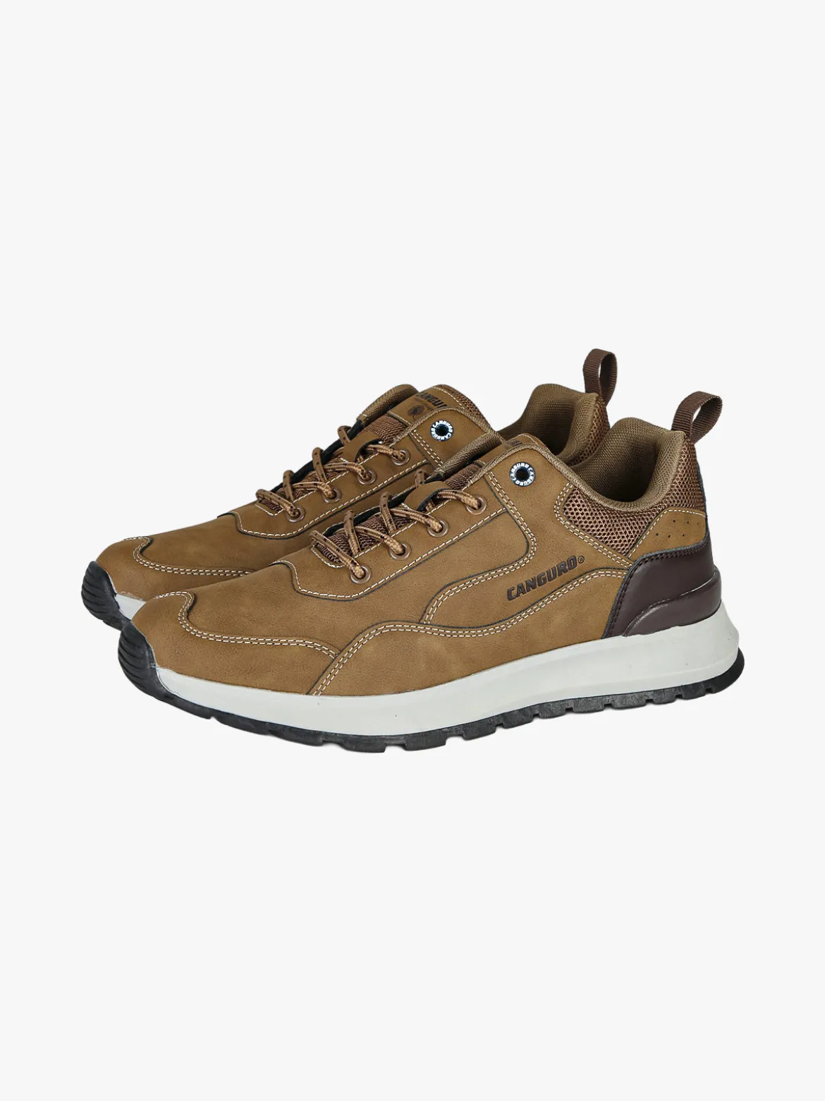 Canguro Sneakers da uomo stringate in ecopelle - marrone