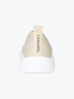 Canguro Sneakers donna slip on in maglia con zeppa - oro