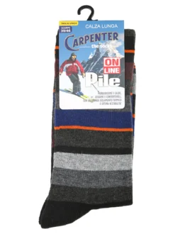 Carpenter Calze lunghe da uomo pile a righe