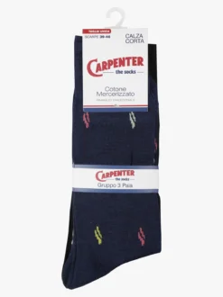 Carpenter 3 paia calze corte da uomo con stampe