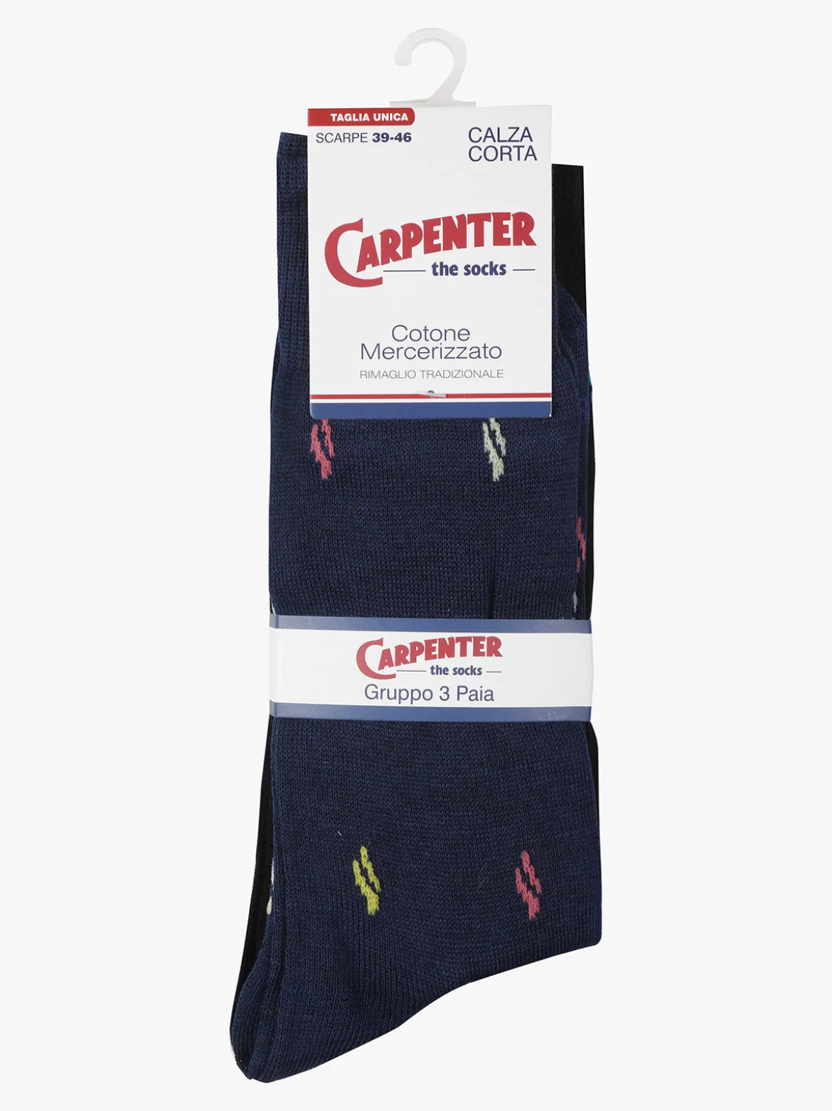 Carpenter 3 paia calze corte da uomo con stampe