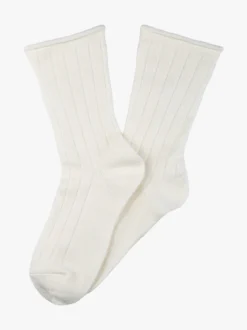 Cashmere Blend Calze corte donna in misto cashmere - bianco