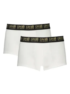 Cavalli Confezione da 2 boxer uomo in cotone stretch - bianco