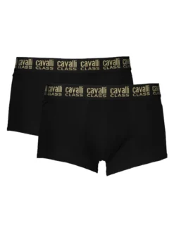 Cavalli Confezione da 2 boxer uomo in cotone stretch - nero