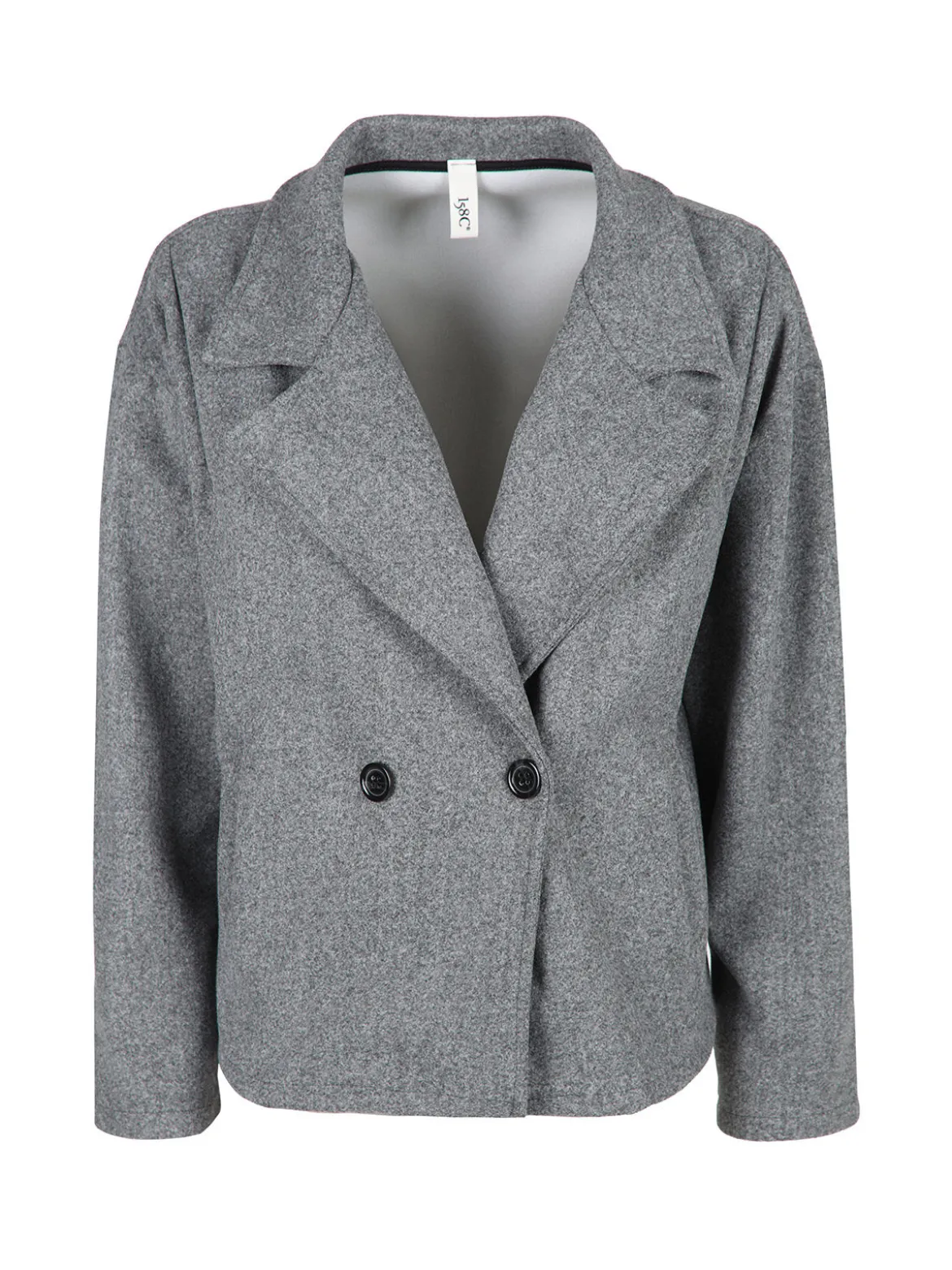 158c Cappotto corto da donna oversize con chiusura doppiopetto