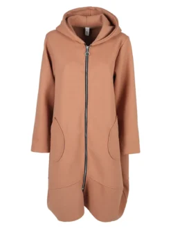 158c Cappotto lungo da donna con cappuccio e zip