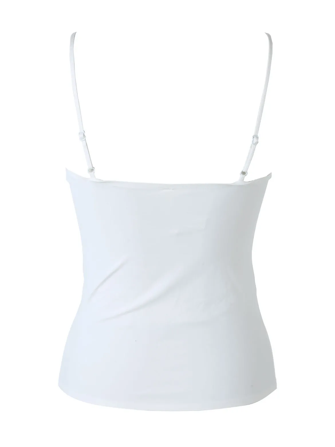 C'Est Monique Top donna con coppe imbottite e spalline sottili - bianco
